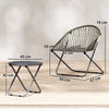 Outsunny Patio Bistro Set, Folding Patio Furniture Set with 2 Chairs and Table, Grey