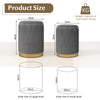 Velvet Storage Ottoman Set of 2 with Gold Stainless Steel Hoop-Grey