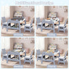 Versatile Kids Table and 2 Chairs Set Wooden Activity Table with Detachable Double-sized Tabletop for boys and girls-Grey