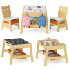 Versatile Kids Table and 2 Chairs Set with Detachable Double-sized Tabletop-Natural
