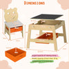 Versatile Kids Table and 2 Chairs Set with Detachable Double-sized Tabletop-Natural