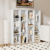 Vertical or Horizontal Freestanding Bookshelf with 7 Compartments-White
