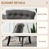 HOMCOM Fabric Single Sofa Dining Chair Tub Chair Upholstered W/ Pillow Solid Wood Leg Home Living Room Furniture Charcoal Grey