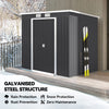 Outsunny 7 x 4ft Galvanised Steel Garden Shed, with Foundation Kit - Dark Grey