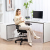 HOMCOM Drafting Chair with Adjustable Armrests, Ergonomic Mesh Office Chair with Lumbar Support, Adjustable Height and Footrest for Standing Desk, Black