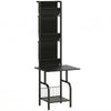 HOMCOM Vinyl Record Player Stand Record Storage with Player Stand Oxford Fabric Pockets Bottom Shelf, Black