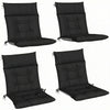 Outsunny Patio Chair Cushions Set of 4, Waterproof Non-Slip Lounge Chair Cushions, 112x53cm, Black