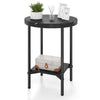 Vintage Nightstand Lamp & Modern Round Side Table Set