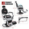 Height Adjustable 360° Swivel Vintage Salon Barber Chair-Black