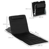 Outsunny Set of 2 Foldable Garden Beach Chair Mat Lightweight Outdoor Sun Lounger Seats Adjustable Back Metal Frame PE Fabric Head Pillow w/ Carry Bag, Black