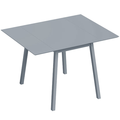 HOMCOM Solid Wood Folding Dining Table, Drop Leaf Table for 2-4 People,  Rectangle Kitchen Table