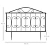 Outsunny Decorative Garden Fencing, 8PCs Outdoor Picket Fence Panels, Rustproof Metal Wire Landscape Flower Bed Border Edging Animal Barrier, Black