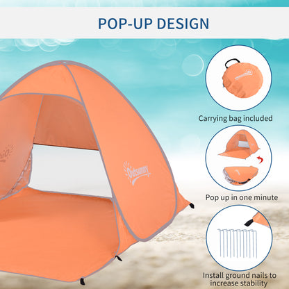 Outsunny 2 Person Pop Up UV Shelter Shade in Orange