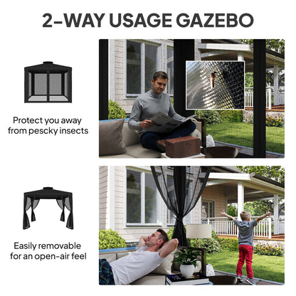 Outsunny Metal Gazebo in Black