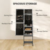 HOMCOM Freestanding Mirrored Jewellery Storage Cabinet - Grey
