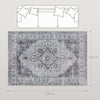 HOMCOM Vintage Area Rug, Non-Slip Washable Rug, Flannel Floor Carpet for Living Room, Bedroom, Dining Room, Home Office, 230 x 160 cm, Grey