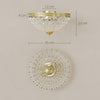 HOMCOM Crystal Chandelier Ceiling Light with 168 Octagonal Beads, Vintage 2-Light Flush Mount Ceiling Light for Living Room, Bedroom, Hallway, Dining Room, Gold Tone