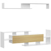 HOMCOM TV Cabinet with Wall Shelf for Wall-Mounted 65