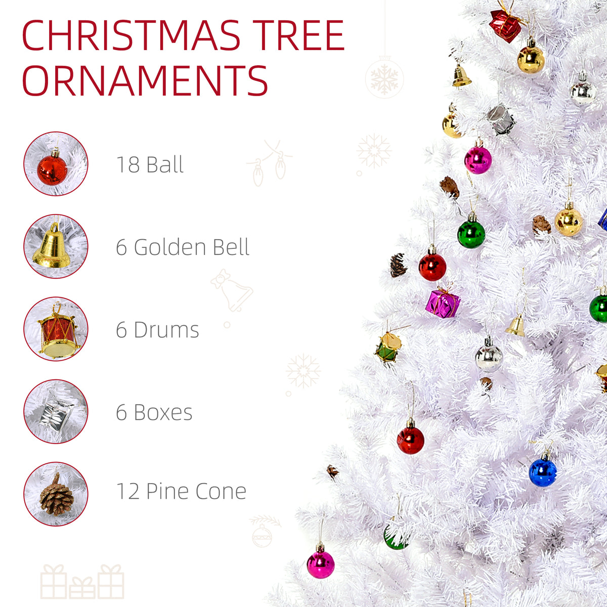 HOMCOM 5ft Snow Artificial Christmas Tree in White
