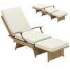Outsunny 80Â° Reclining Rattan Lounger - White/Beige