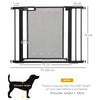 PawHut Pressure Fit Safety Gate, for Staircases, Hallways, Doorways w/ Extensions Kit, 75-103CM Adjustable Width - Black