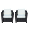 Outsunny 2 Rattan Garden single Seater Chair All Weather Wicker Weave Single Sofa chair armchair Patio Black