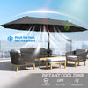 Outsunny 4.6m Double Garden Parasol - Black