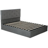 HOMCOM King Size Bed Frame Gas Side Lift Under Bed Storage Upholstered Platform Bed Tufted Headboard for 150 x 200 cm Mattress