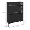 HOMCOM Three Drawer Slim Shoe Storage Cabinet, 12 Shoe Pairs - Black