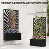 Outsunny Metal Garden Bed for Garden with Trellis, Wall Mounted or Freestanding Raised Planter with Privacy Screen