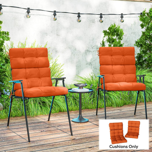 Outsunny Set of Two Padded Outdoor Seat Cushions in Orange