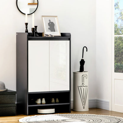 HOMCOM High Gloss Shoe Cabinet in Grey