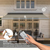 Outsunny 4 x 3(m) Full Cassette Electric Awning with Remote Controller, Aluminium Frame DIY Retractable Garden Awning, UPF50+ Sun Shade Canopy for Deck Door Window, Dark Grey