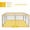 PawHut Wooden Folding Rabbit Hutch, for 2-3 Rabbits - Natural Wood