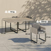 Outsunny 7 Piece Rattan Garden Furniture Set, Garden Dining Set with Wood-Plastic Table and 6 Stackable Chairs, Light Grey