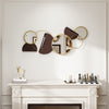HOMCOM Metal Wall Art, Modern Decorative Mirror Decor, Hanging Home Wall Decoration for Living Room Bedroom Dining Room, Gold Tone