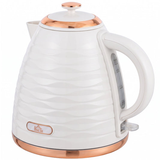 HOMCOM 3kW Cordless Water Kettle, Electric Kettle with Removable Washable Anti-Scale Filter, UK Otter Thermostat, Beige