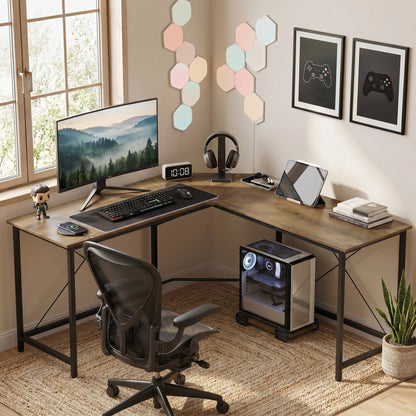 HOMCOM Corner L-Shape Computer Desk PC Workstation Writing Gaming Table Home Office
