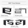 HOMCOM L Shaped Desk with 360Â° Rotating Storage Shelves, Corner Computer Desk, Space Saving Study Table for Home Office, Black