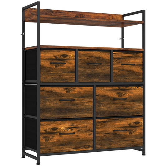HOMCOM Chest of Drawers in Rustic Brown