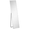 HOMCOM Full Length Mirror Wall-Mounted, 160 x 40 cm Freestanding Rectangle Dressing Mirror for Bedroom, Living Room, Silver Frame