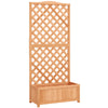 Outsunny Wooden Planter with Trellis, Freestanding Raised Bed for Garden with Lattice, Outdoor Planter Box for Climbing Plants, Vines, Flowers, 76 x 36 x 170 cm, Brown