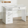 HOMCOM Computer Desk, Home Office Desk with Lockable Drawer, Storage Shelf for Study Bedroom, 110 x 50 x 76 cm, White