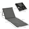 Outsunny Set of 2 Foldable Garden Beach Chair Mat, Outdoor Sun Lounger Seats with Adjustable Back, Magazine Pocket, Carry Bag