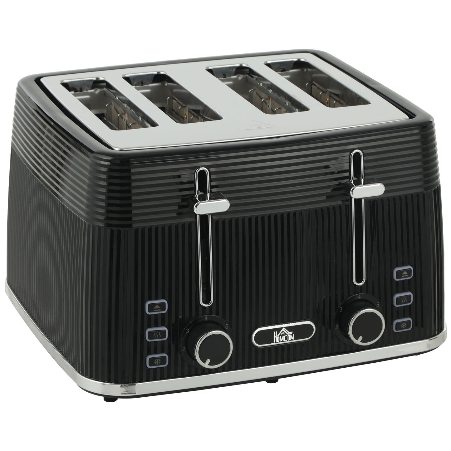 HOMCOM 4 Slice Toaster with 7 Browning Levels, Bread Toaster with Removable Crumb Tray, Black