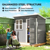 Outsunny 7 x 4ft Eco-friendly Galvanised Steel Garden Shed, with Lock and Gloves, 40kg/ã¡ Snow Capacity - Grey