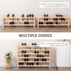 HOMCOM Three-Tier, 36 Bottle Wooden Wine Rack - Natural