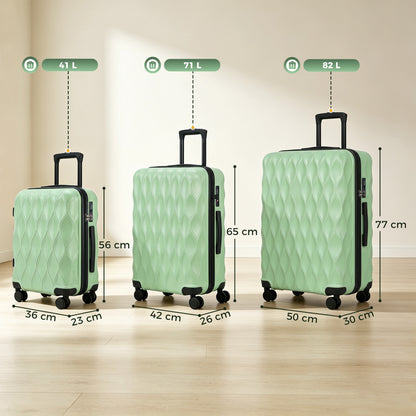 HOMCOM 3-Piece Suitcase Set in Green