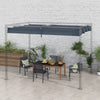 Outsunny Pergola Cover Roof, 2.86 x 2.45 m Retractable Sun Shade Top for 3 x 2m Pergola Frame, UV30+ Protected, Dark Grey