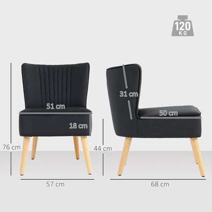 HOMCOM Modern Accent Chair in Black